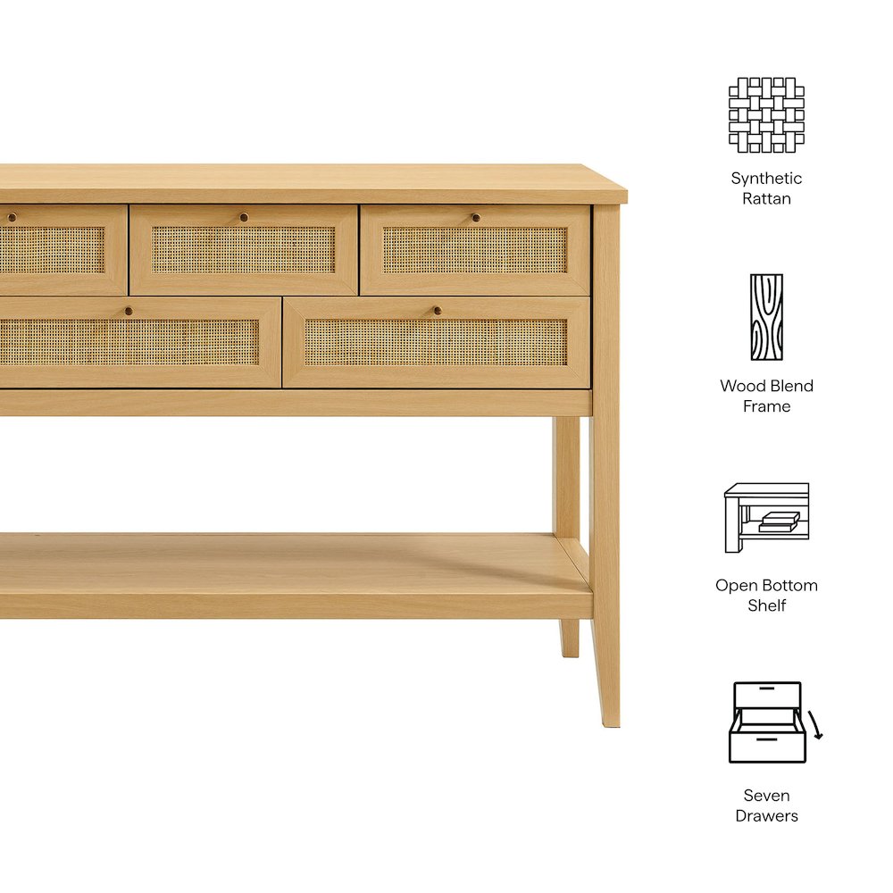 Soma 62 Inch Rattan Console Table