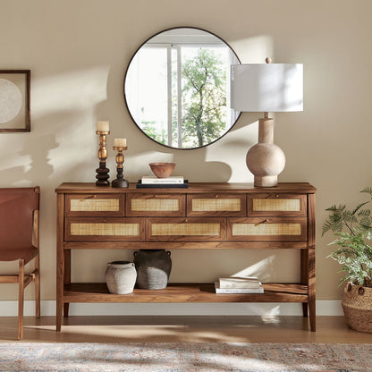 Soma 62 Inch Rattan Console Table