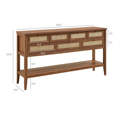 Soma 62 Inch Rattan Console Table