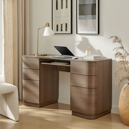 Mirae 55" 6-Drawer Curved Office Desk