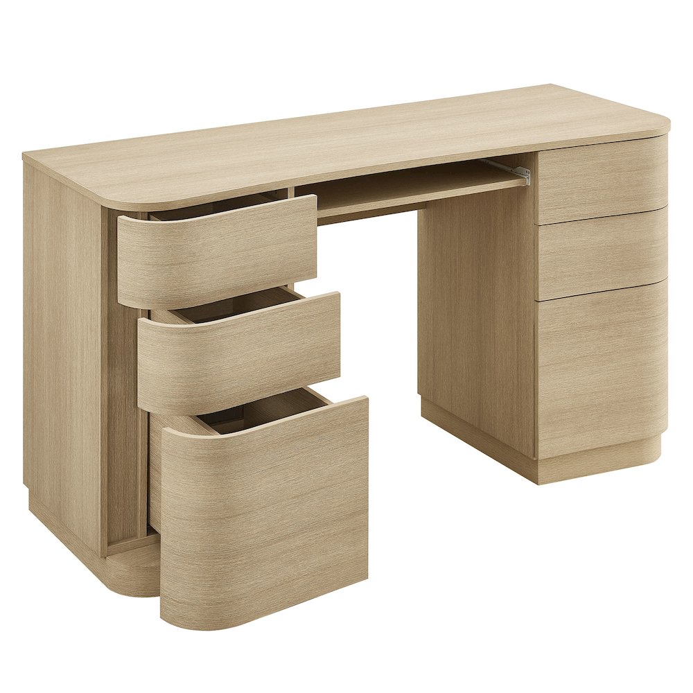 Mirae 55" 6-Drawer Curved Office Desk