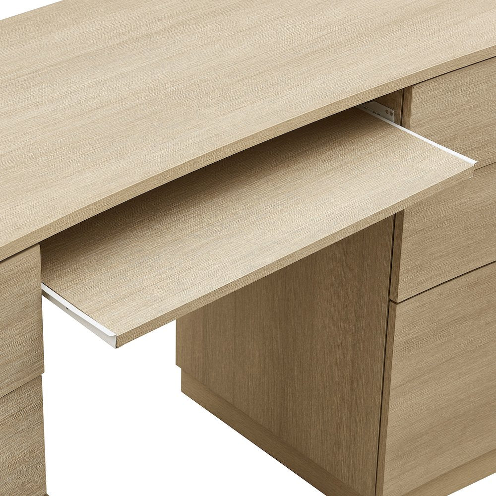 Mirae 55" 6-Drawer Curved Office Desk