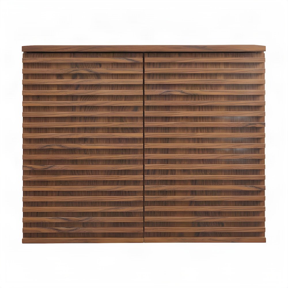 Wall Mounted Bathroom Cabinet with Adjustable Shelf and Doors, Walnut
