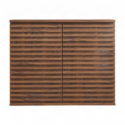 Wall Mounted Bathroom Cabinet with Adjustable Shelf and Doors, Walnut
