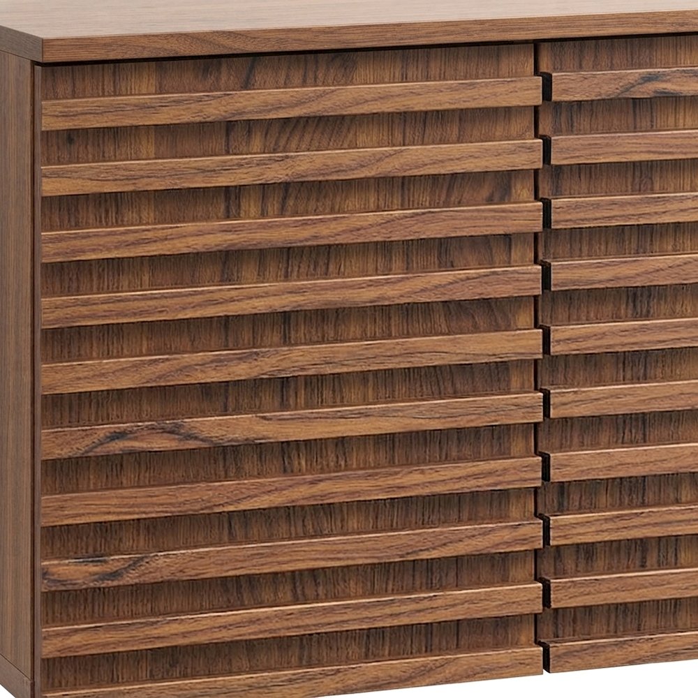Wall Mounted Bathroom Cabinet with Adjustable Shelf and Doors, Walnut