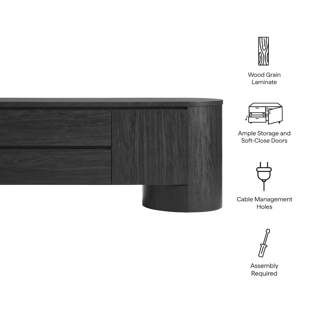 Duval 71 Inch Oval TV Cabinet