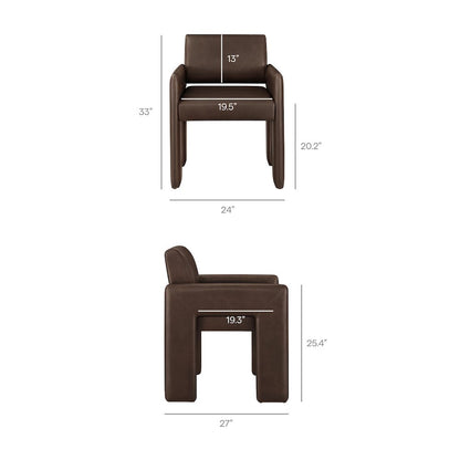 Daven Vegan Leather Dining Armchair