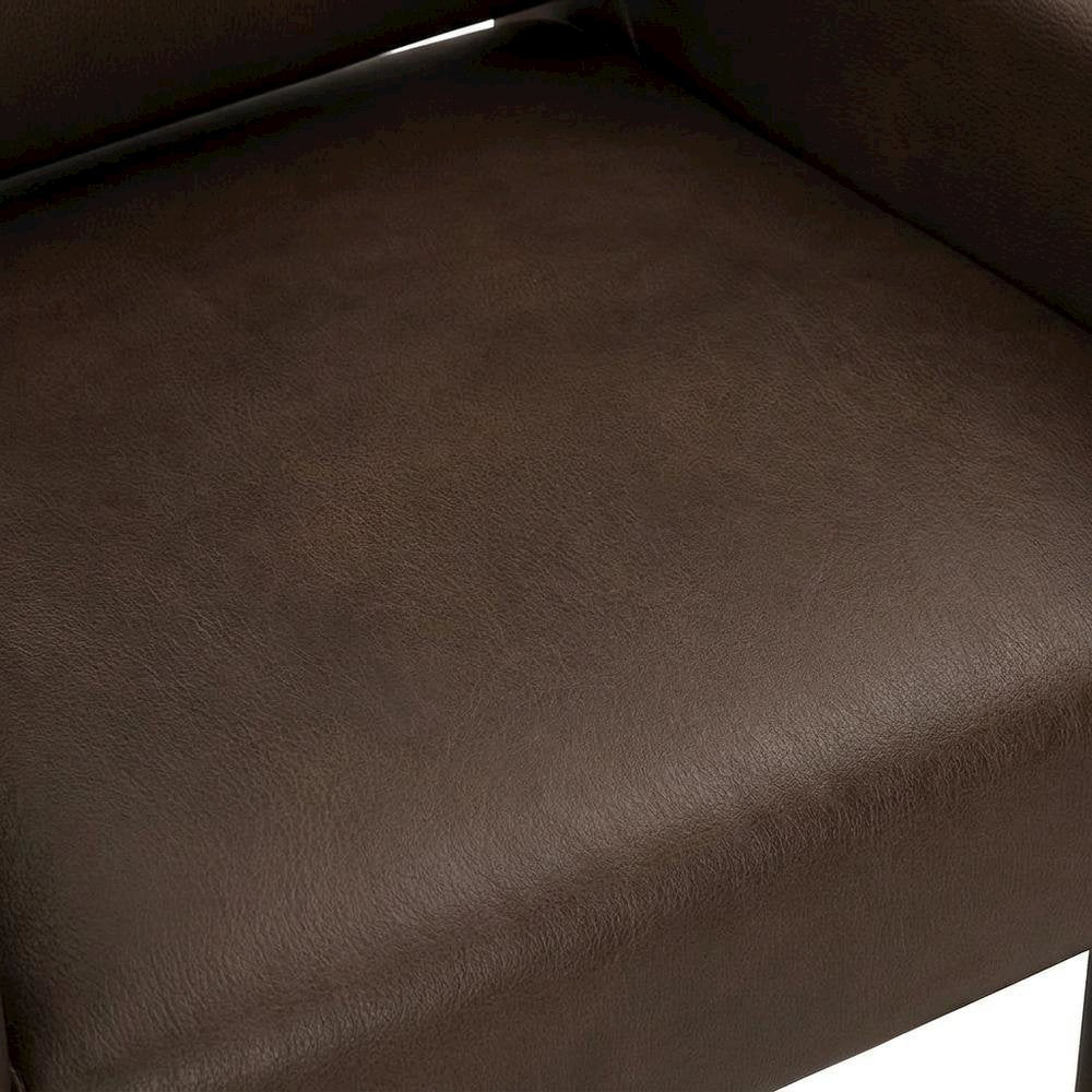 Vegan Leather Upholstered Dining Armchair for Kitchen and Dining Rooms, Espresso