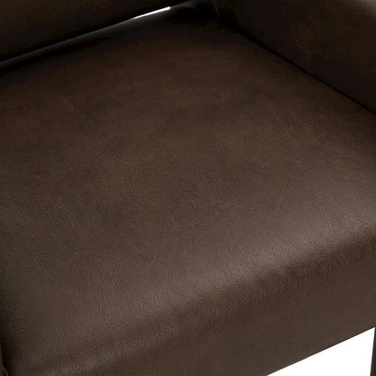 Vegan Leather Upholstered Dining Armchair for Kitchen and Dining Rooms, Espresso