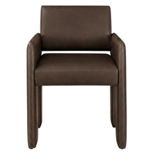 Vegan Leather Upholstered Dining Armchair for Kitchen and Dining Rooms, Espresso