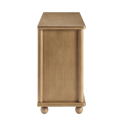Marola 71 Inch Oak Wood Seagrass Sideboard