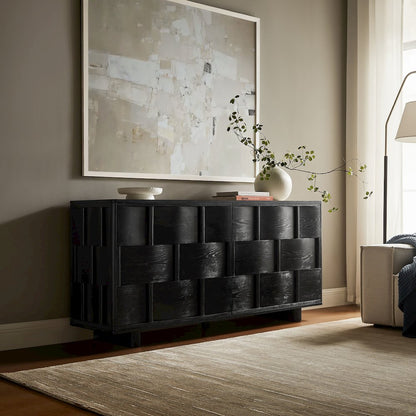 Foundry 71" Woven Design Buffet Storage Cabinet