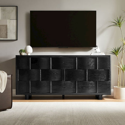 Foundry 71" Woven Design Buffet Storage Cabinet
