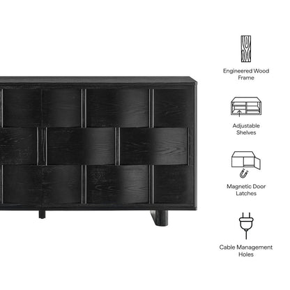 Foundry 71" Woven Design Buffet Storage Cabinet