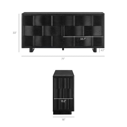 Foundry 71" Woven Design Buffet Storage Cabinet