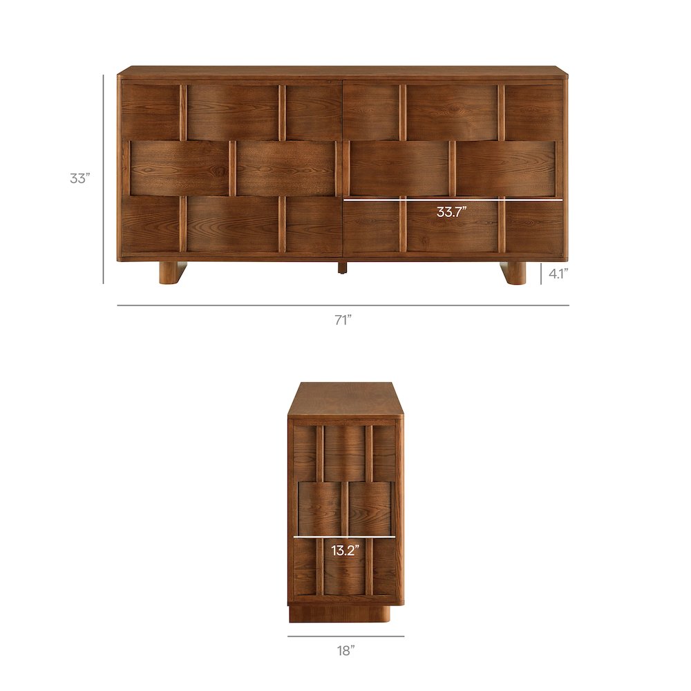 Foundry 71" Woven Design Buffet Storage Cabinet