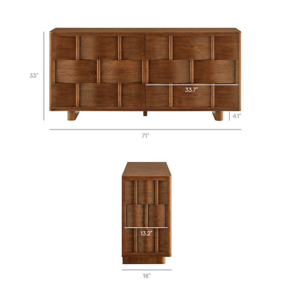 Foundry 71" Woven Design Buffet Storage Cabinet