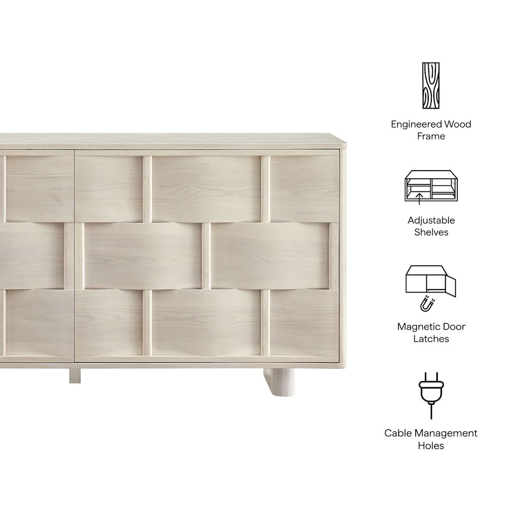 Foundry 71" Woven Design Buffet Storage Cabinet