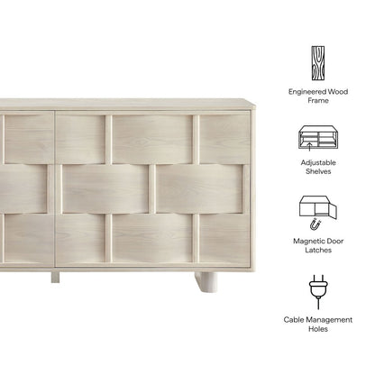 Foundry 71" Woven Design Buffet Storage Cabinet