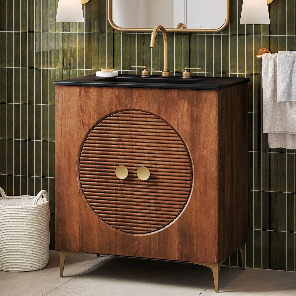 Vernon 30" Fluted Wood Vanity Cabinet Without Sink