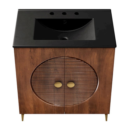 Vernon 30" Fluted Wood Vanity Cabinet With Sink
