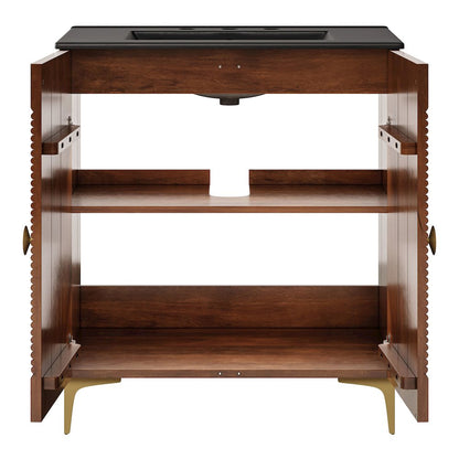 Vernon 30" Fluted Wood Vanity Cabinet With Sink