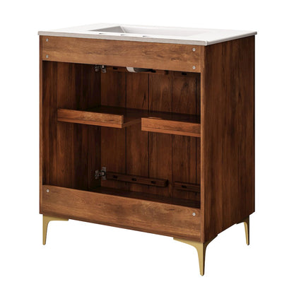 Vernon 30" Fluted Wood Vanity Cabinet With Sink