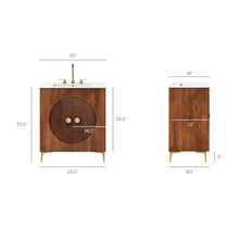 Vernon 30" Fluted Wood Vanity Cabinet With Sink