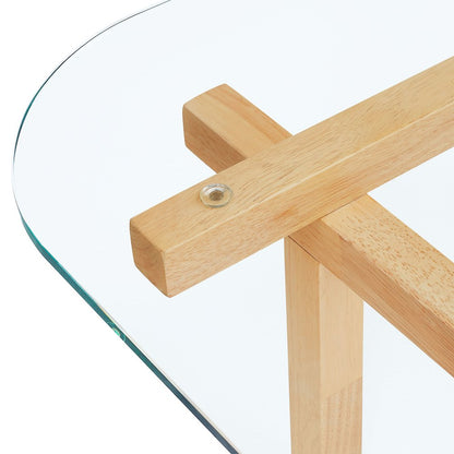 Isby 35 Inch Tempered Glass Coffee Table
