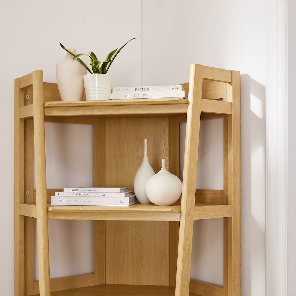 Bixby 71 Inch Corner Bookshelf