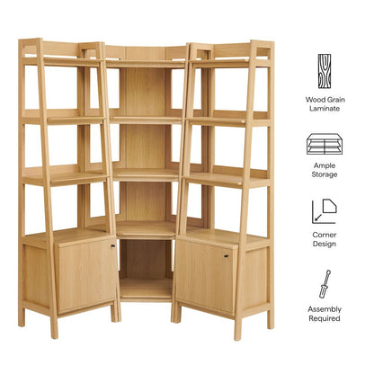 Bixby 3-piece Corner Bookshelf Set with Narrow Bookshelves