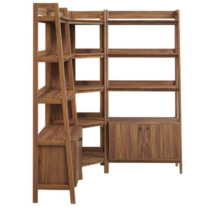 Bixby 3-Piece Corner Bookshelf Set with Wide Bookshelves