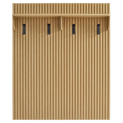 Render Fluted Coat Rack Panel With Shelf