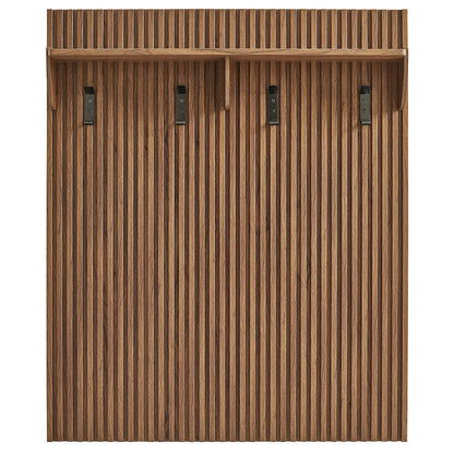 Render Fluted Coat Rack Panel With Shelf