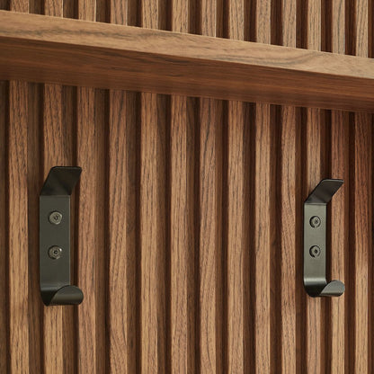 Render Fluted Coat Rack Panel With Shelf