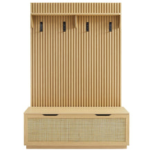 Soma Fluted 3-in-1 Hall Tree With Storage Bench and Coat Rack