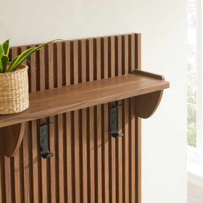 Soma Fluted 3-in-1 Hall Tree With Storage Bench and Coat Rack