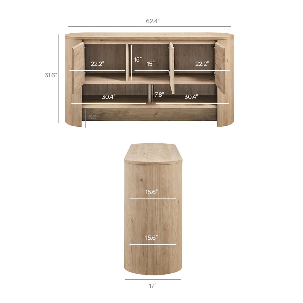 Duval 62 Inch Oval Sideboard