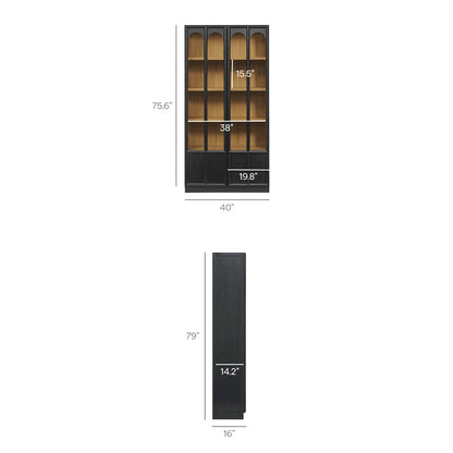 Anwen Solid Wood and Glass Display Cabinet