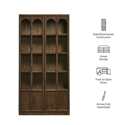 Anwen Solid Wood and Glass Display Cabinet