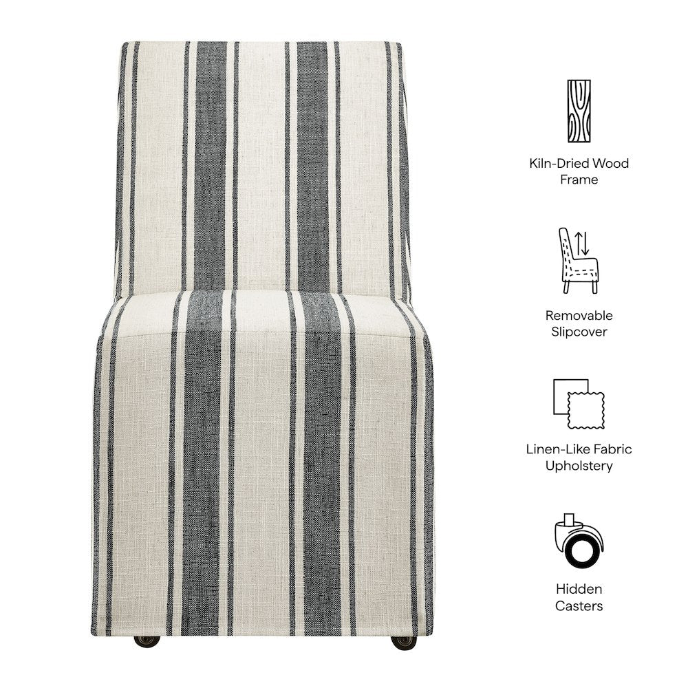 Tessera Striped Slipcovered Dining Side Chair
