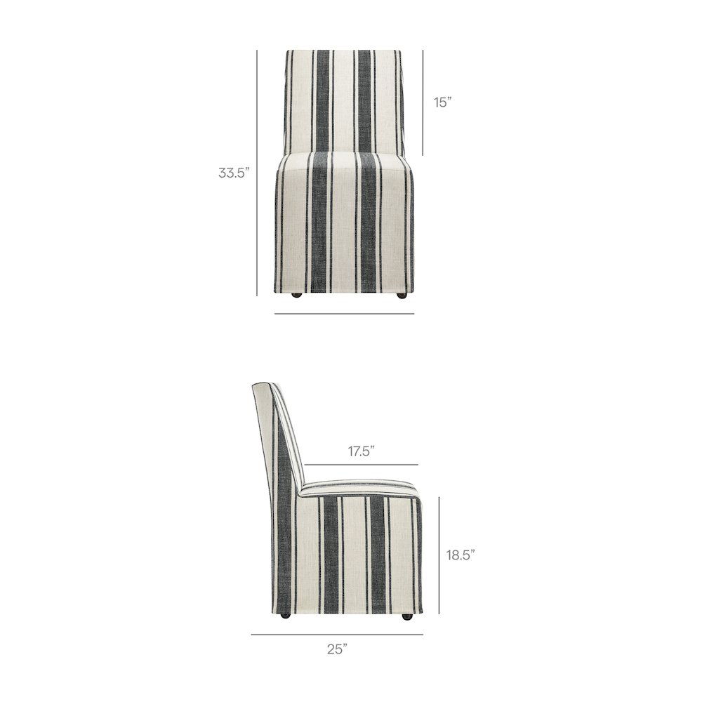 Tessera Striped Slipcovered Dining Side Chair