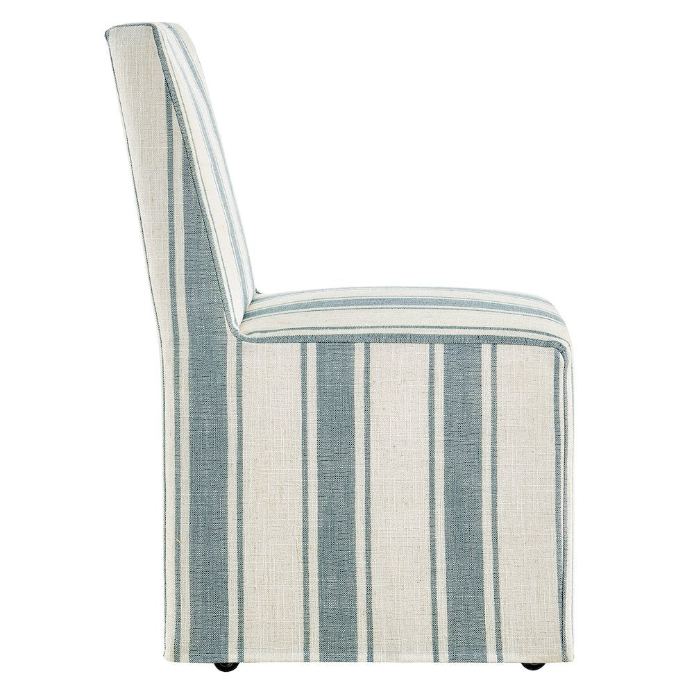 Tessera Striped Slipcovered Dining Side Chair