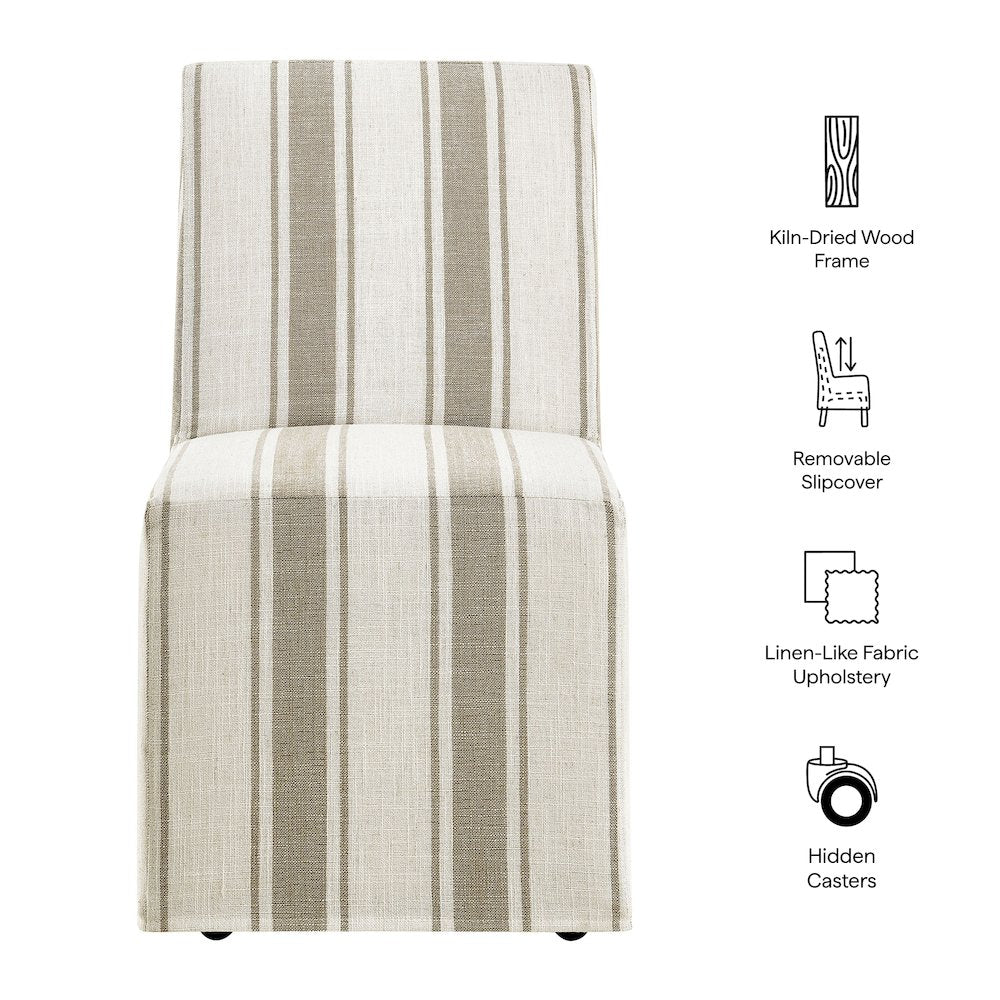 Tessera Striped Slipcovered Dining Side Chair