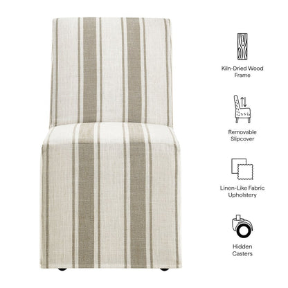 Tessera Striped Slipcovered Dining Side Chair