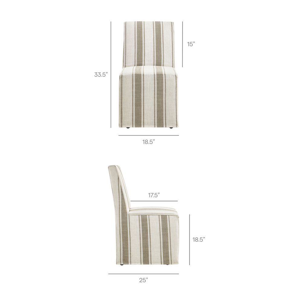 Tessera Striped Slipcovered Dining Side Chair
