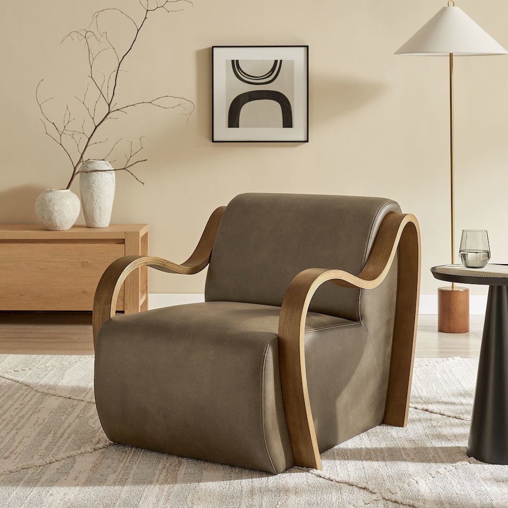 Atrium Vegan Leather Accent Armchair