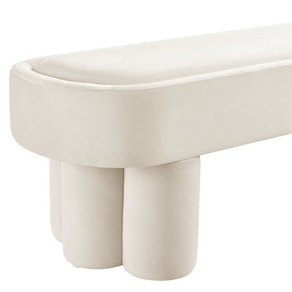 Mossi Oval Performance Velvet Accent Bench