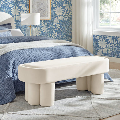 Mossi Oval Performance Velvet Accent Bench