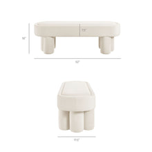 Mossi Oval Performance Velvet Accent Bench